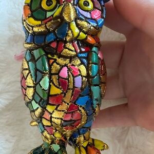Colorful Mosaic Owl Ornament